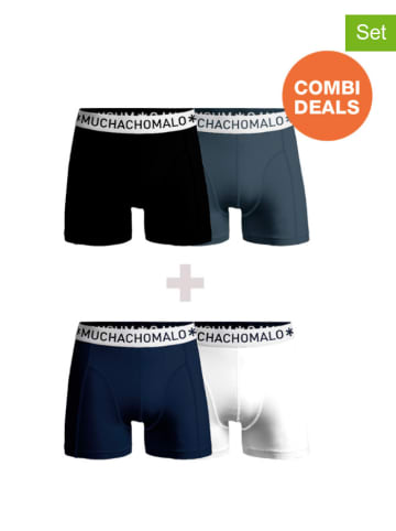 Muchachomalo 4er-Set: Boxershorts in Schwarz/ Weiß/ Dunkelblau