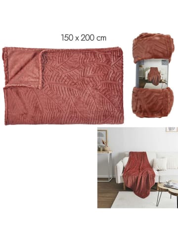 HYGGE Plaid lichtbruin/rood - (L)200 x (B)150 cm