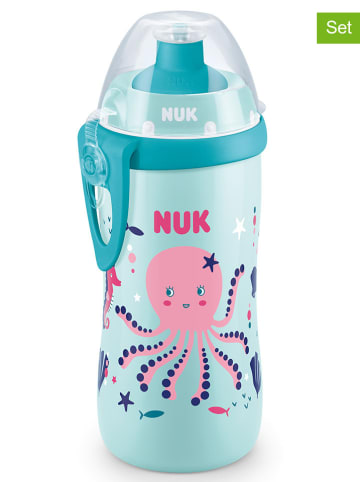 NUK 2-delige set: drinkflessen "Sports Cup" turquoise - 300 ml