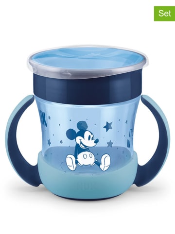NUK 2er-Set: Trinklernbecher "Mickey Mouse" in Blau - 160 ml