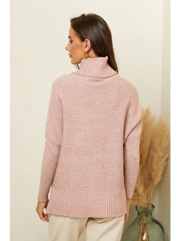 Soft Cashmere Rollkragenpullover in Rosa