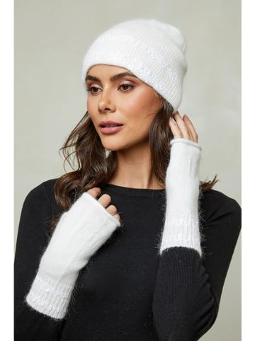 Soft Cashmere Mitenki w kolorze białym