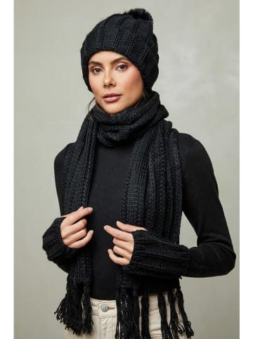 Soft Cashmere Accessoire-Set in Schwarz