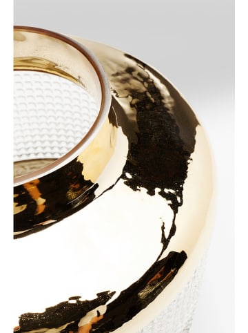 Kare Vase "LA Noble" in Transparent/ Gold - (H)19 x Ø 19,5 cm