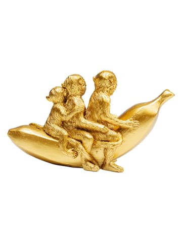 Kare Figurka dekoracyjna "Banana Ride" w kolorze złotym - 20 x 12 cm