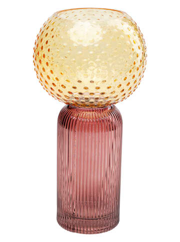 Kare Vase "Marvelous" in Lila/ Gelb - (H)30,5 x Ø 15 cm