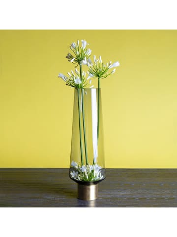 Kare Vase "Noble" in Grau - (H)40 x Ø 14 cm