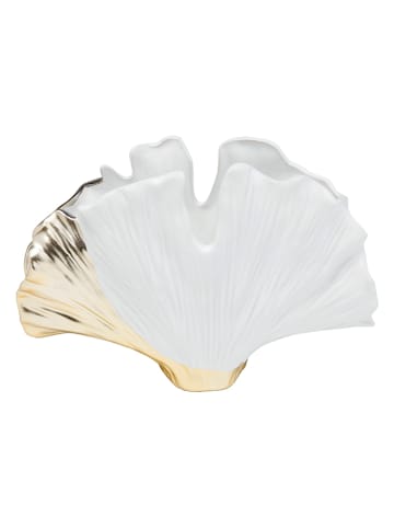 Kare Vase "Ginkgo Elegance" in Weiß - (B)25 x (H)18 cm