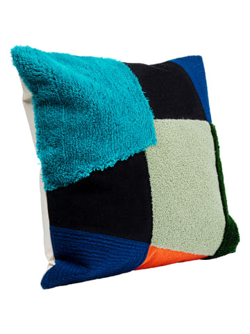 Kare Poduszka "Rectangle" w kolorze czarno-niebiesko-zielonym - 45 x 45 cm
