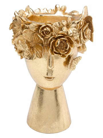 Kare Wazon dekoracyjny "Flowercrown" w kolorze złotym - wys. 30 x Ø 20 cm