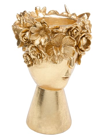 Kare Wazon dekoracyjny "Flowercrown" w kolorze złotym - wys. 30 x Ø 20 cm