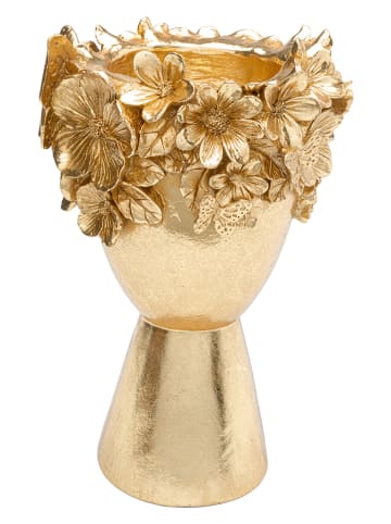 Kare Decoratieve vaas "Flowercorwn" goudkleurig - (H)30 x Ø 20 cm