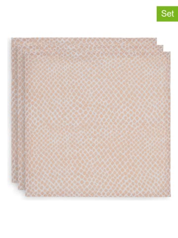 Jollein 3er-Set: Spucktücher in Beige - (L)31 x (B)31 cm