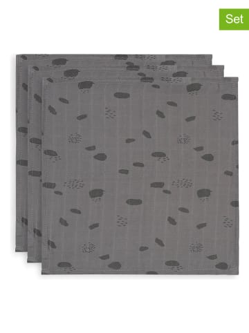 Jollein 3er-Set: Spucktücher in Grau - (L)31 x (B)31 cm