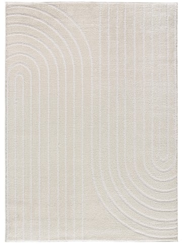 Moma Kurzflor-Teppich "Blanche" in Creme