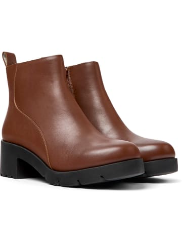 Camper Leder-Ankle-Boots in Hellbraun