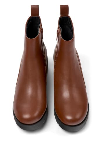 Camper Leder-Ankle-Boots in Hellbraun