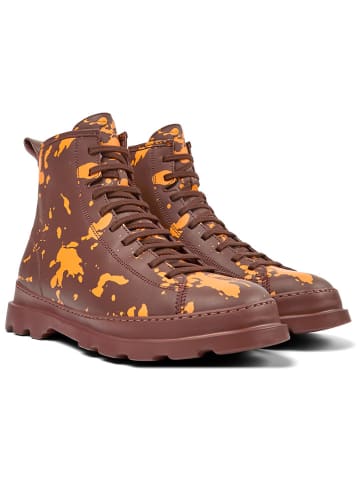 Camper Leren boots bruin/oranje