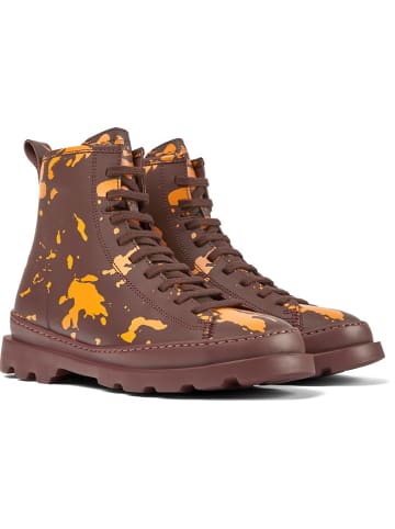 Camper Leren boots bruin/oranje