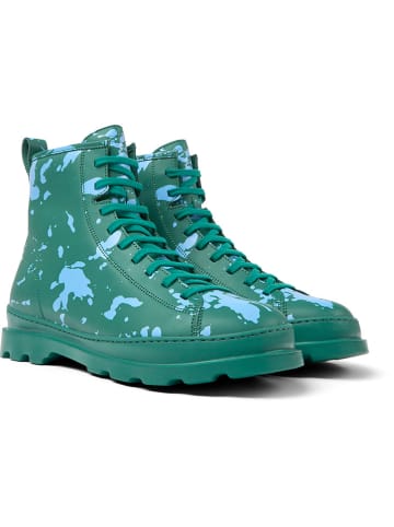 Camper Leren boots lichtblauw/groen