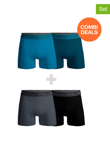Muchachomalo 4-delige set: boxershorts grijs/blauw/zwart