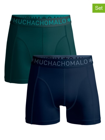 Muchachomalo 2er-Set: Boxershorts in Dunkelblau/ Petrol