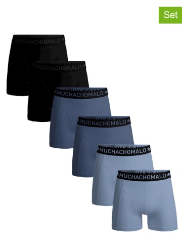 Muchachomalo 6-delige set: boxershorts zwart/lichtblauw/donkerblauw