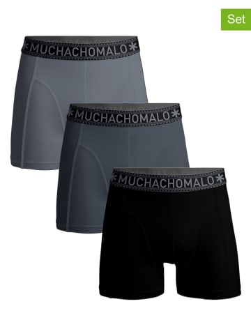 Muchachomalo 3er-Set: Boxershorts in Schwarz/ Grau