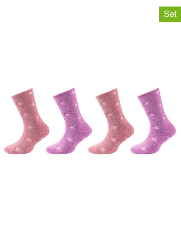 s.Oliver 4-delige set: sokken lichtroze/paars