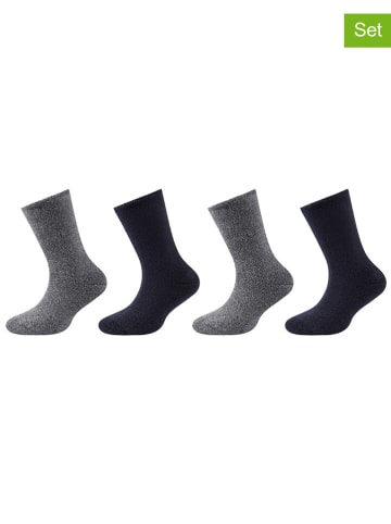 s.Oliver 4-delige set: sokken zwart/lichtgrijs