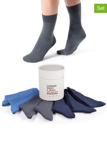 s.Oliver 7er-Set: Socken in Blau/ Grau