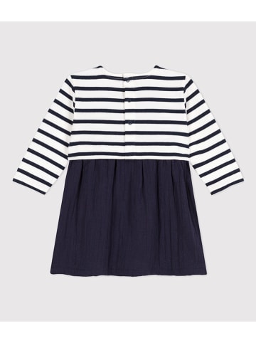 PETIT BATEAU Kleid in Dunkelblau/ Weiß