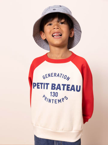 PETIT BATEAU Sweatshirt in Rot/ Creme