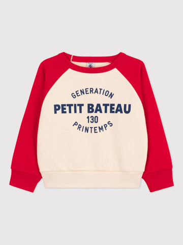 PETIT BATEAU Sweatshirt in Rot/ Creme