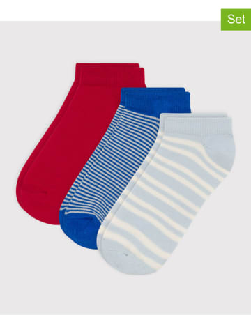 PETIT BATEAU 3-delige set: voetjes rood/blauw/lichtblauw