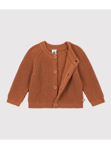 PETIT BATEAU Cardigan in Hellbraun