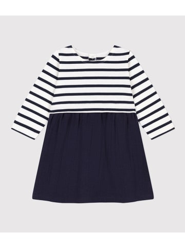 PETIT BATEAU Kleid in Dunkelblau/ WeiÃŸ