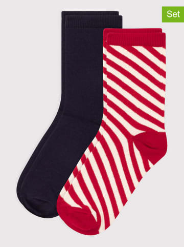 PETIT BATEAU 2-delige set: sokken zwart/rood
