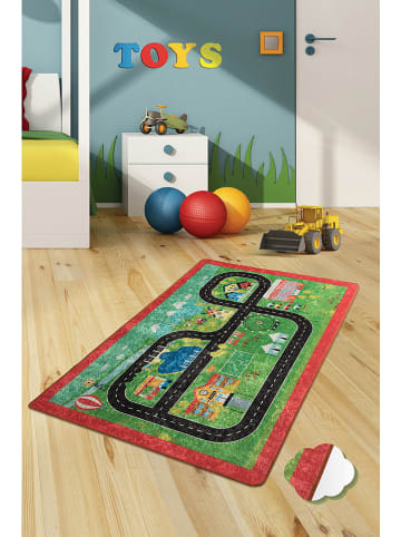 Epheria Kids Laagpolig tapijt groen/meerkleurig