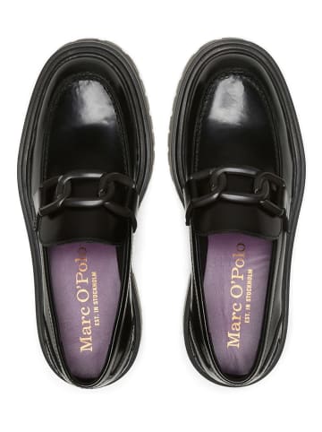 Marc O'Polo Shoes Skórzane mokasyny "Elin" w kolorze czarnym