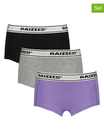 RAIZZED® 3-delige set: hipsters "Nora" paars/grijs/zwart