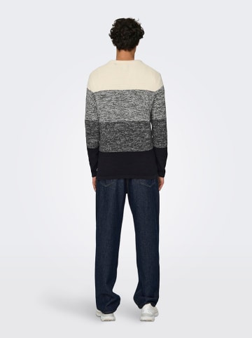 ONLY & SONS Pullover "Hugo" in Anthrazit/ Creme
