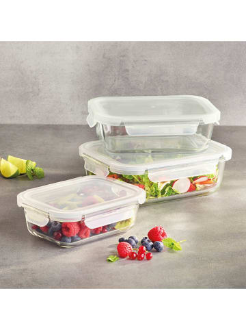 Sauter 3-delige set: vershouddozen transparant/wit