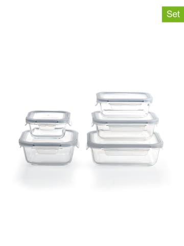 Sauter 5er-Set: Frischhaltedosen in Transparent/ Grau