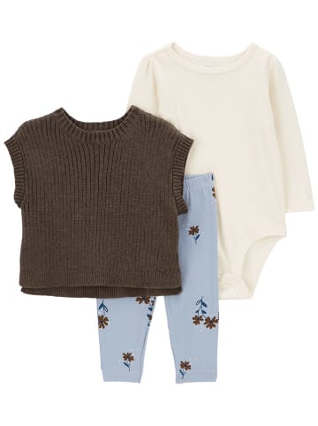 carter's 3tlg. Outfit in Braun/ Hellblau/ Creme