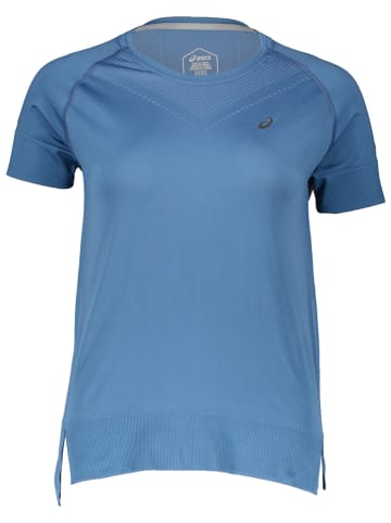 asics Koszulka sportowa "Seamless" w kolorze niebieskim