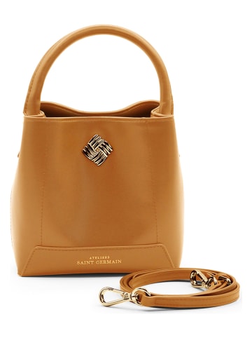 ATELIERS SAINT GERMAIN Leren handtas camel - (B)17 x (H)17 x (D)10 cm