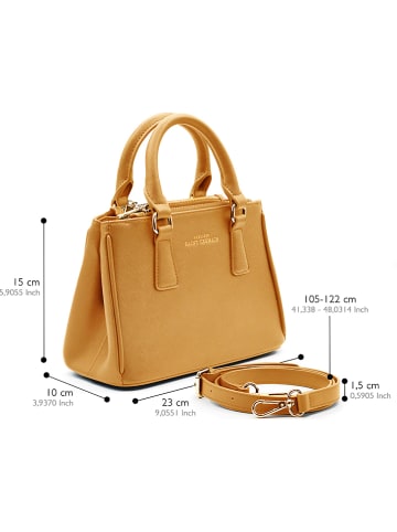ATELIERS SAINT GERMAIN Leren handtas camel - (B)23 x (H)16 x (D)10 cm