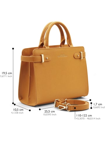 ATELIERS SAINT GERMAIN Leren handtas camel - (B)25 x (H)19 x (D)10 cm