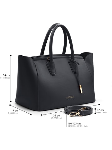 ATELIERS SAINT GERMAIN Leder-Henkeltasche in Schwarz - (B)35 x (H)24 x (T)19 cm